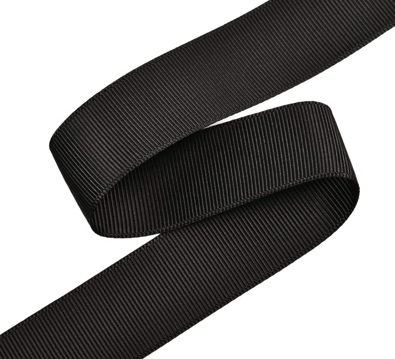 YAMA Solid Grosgrain Ribbon Roll - 1 Inch 25 Yards for Gift Wrapping Ribbons, Black - Image 3